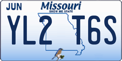 MO license plate YL2T6S
