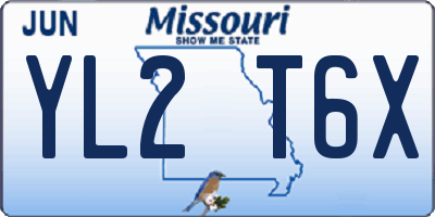 MO license plate YL2T6X