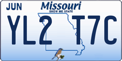 MO license plate YL2T7C