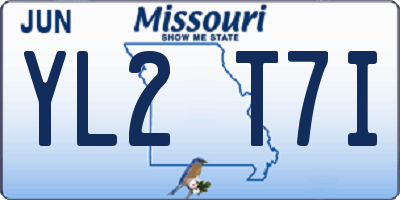 MO license plate YL2T7I
