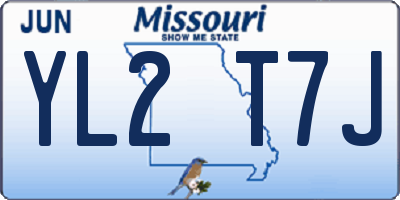 MO license plate YL2T7J