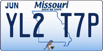 MO license plate YL2T7P