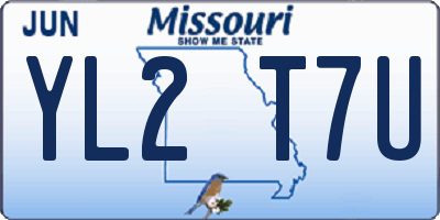 MO license plate YL2T7U