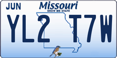 MO license plate YL2T7W