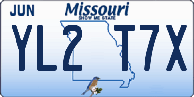 MO license plate YL2T7X