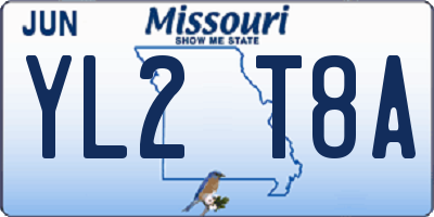 MO license plate YL2T8A