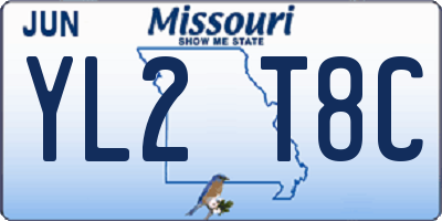 MO license plate YL2T8C