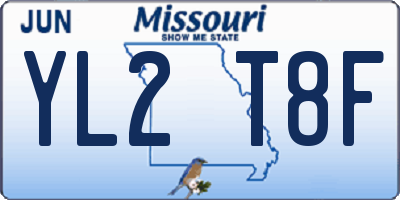 MO license plate YL2T8F