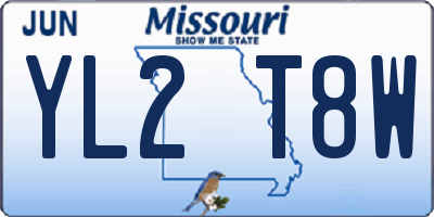 MO license plate YL2T8W