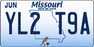 MO license plate YL2T9A