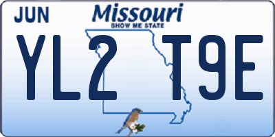 MO license plate YL2T9E