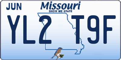 MO license plate YL2T9F