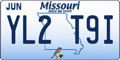 MO license plate YL2T9I