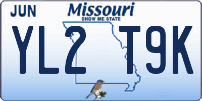 MO license plate YL2T9K