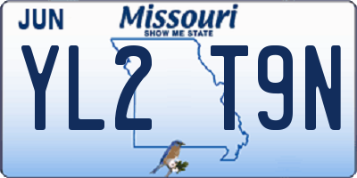 MO license plate YL2T9N