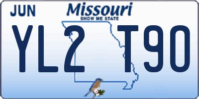 MO license plate YL2T9O