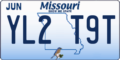MO license plate YL2T9T