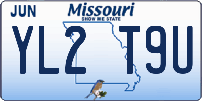 MO license plate YL2T9U
