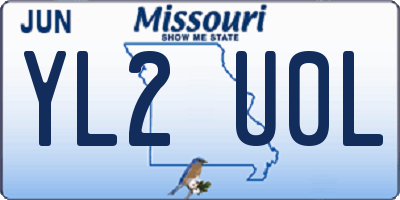 MO license plate YL2U0L