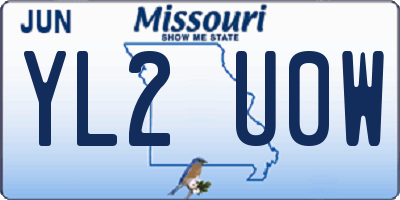MO license plate YL2U0W
