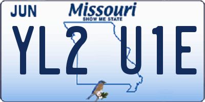 MO license plate YL2U1E