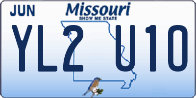 MO license plate YL2U1O