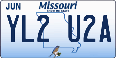MO license plate YL2U2A