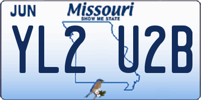 MO license plate YL2U2B