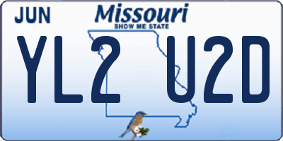 MO license plate YL2U2D