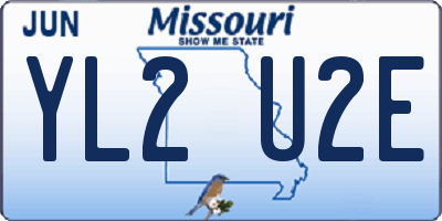 MO license plate YL2U2E