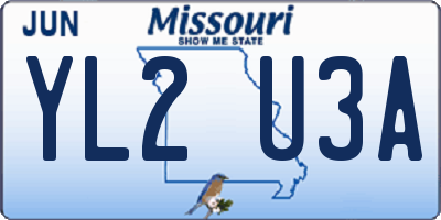 MO license plate YL2U3A