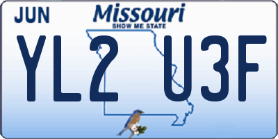 MO license plate YL2U3F