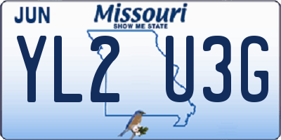 MO license plate YL2U3G