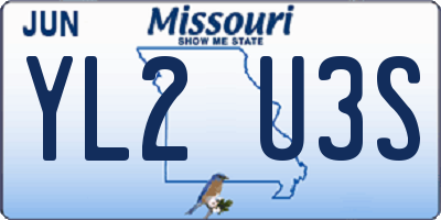 MO license plate YL2U3S