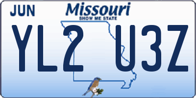 MO license plate YL2U3Z