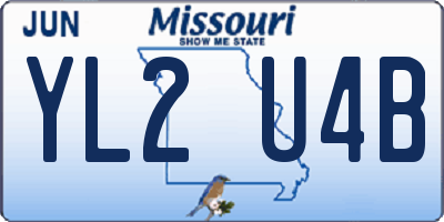 MO license plate YL2U4B
