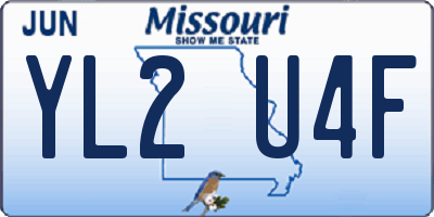 MO license plate YL2U4F