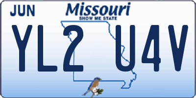 MO license plate YL2U4V