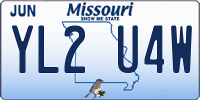 MO license plate YL2U4W