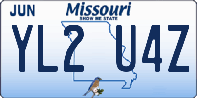 MO license plate YL2U4Z