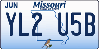 MO license plate YL2U5B