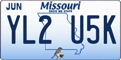 MO license plate YL2U5K