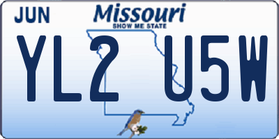 MO license plate YL2U5W