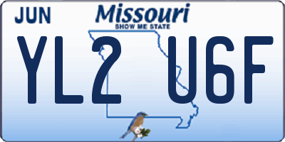 MO license plate YL2U6F