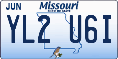 MO license plate YL2U6I
