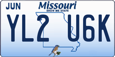 MO license plate YL2U6K