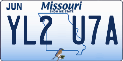 MO license plate YL2U7A