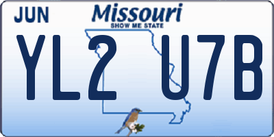MO license plate YL2U7B