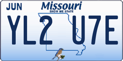 MO license plate YL2U7E