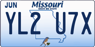 MO license plate YL2U7X